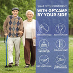 GPTCAMP Walking Cane Quad Base Self Standing 300lbs for Seniors