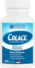 Colace Stool Softener Constipation Relief, 100 mg, 250 Capsules