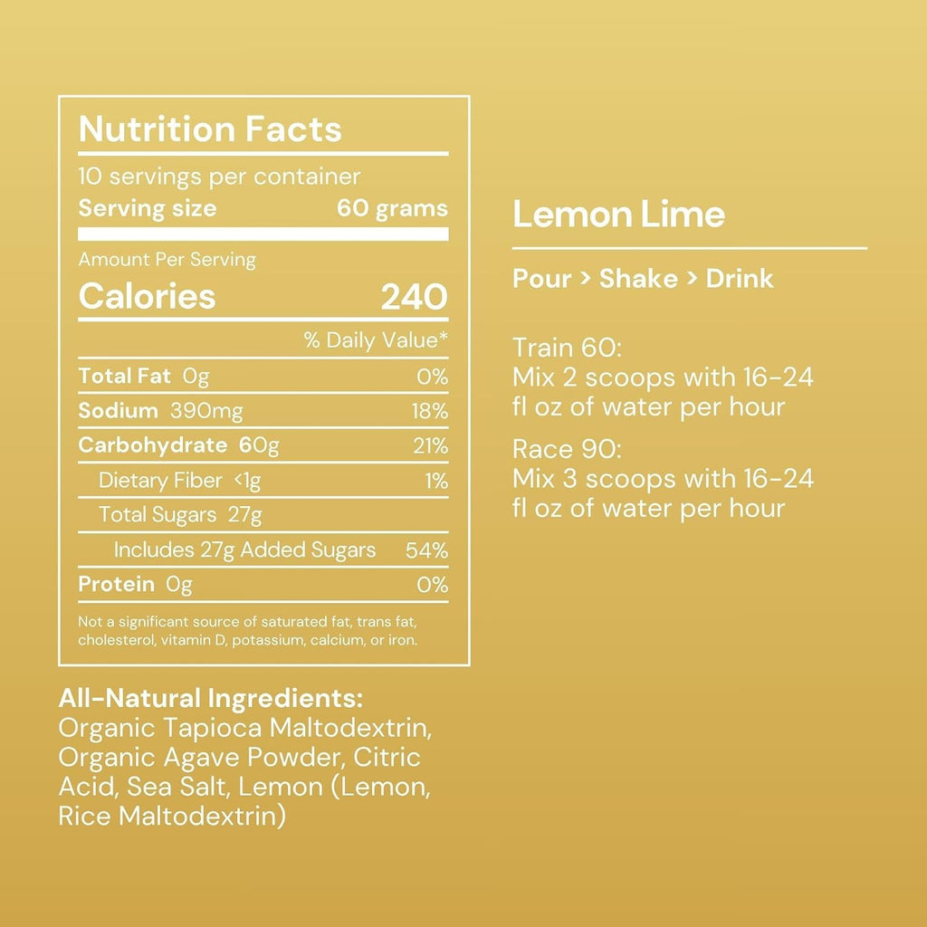 Flow Formulas Lemon Lime Endurance Drink Mix, Top 12 Allergen-Free, Carbohydrate & Electrolyte Sports Fuel Powder for Performance Training, High Carb Exercise Support, Gluten-Free - 10 Servings