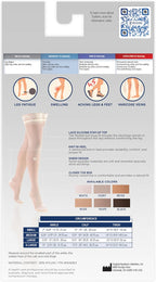 Truform Sheer Compression Stockings, 15-20 mmHg, Women's Thigh High Length, 20 Denier, Nude, Large