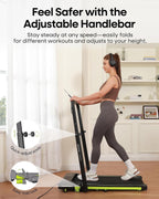 Walking Pad Treadmill with Incline and Height Adjustable Handle Bar