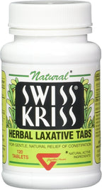 Swiss Kriss Herbal Laxative Tablets, Gentle & Natural Laxatives for Constipation Relief for Adults & Children Over Age 6, Works in 6-12 Hours, Senna Laxative, 120 Tablets Total