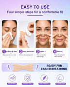 Extra Strength Nasal Strips for Snoring and Nasal Congestion Relief,Drug-Free Breath Better Nose Strips with Strong Adhesive,50% Stronger Lift,Clear Comfortable Design for Sensitive Skin,60 PCS