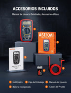 AstroAI Digital Multimeter, Professional Polymeter, Voltmeter, Electrical Tester, Multimeter for DC Current, AC/DC Voltage, Resistance, Continuity and Test Diodes