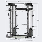 Major Fitness Drone MAX V Smith Machine with Weight Stacks, All-in-One Home Gym Squat Rack--2500LB Capacity, Dual LAT Pull-Down Systems & Cable Crossover Machine, Heavy-Duty Full-Body Workout Machine