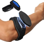 CAMBIVO 2 Pack Tennis Elbow Brace Strap for Tendonitis, Black | EVA Compression Pad, Adjustable Strap with Premium Velcro, for Men and Women, Golfer's Elbow, Counterforce Brace, Breathable