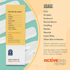Active Skin Repair First Aid Hydrogel with Medical Grade Hypochlorous, 3 oz | Natural and non-toxic, hypochlorous acid, no-sting formula, minor cuts, scrapes, rashes, sunburns, repairing ointment