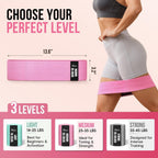Fabric Resistance Band Set with Exercise Guide, 3 Levels for Hip and Glute | For women and men; 3 resistance levels with an exercise guide for legs, squats, yoga, fitness, and physical therapy