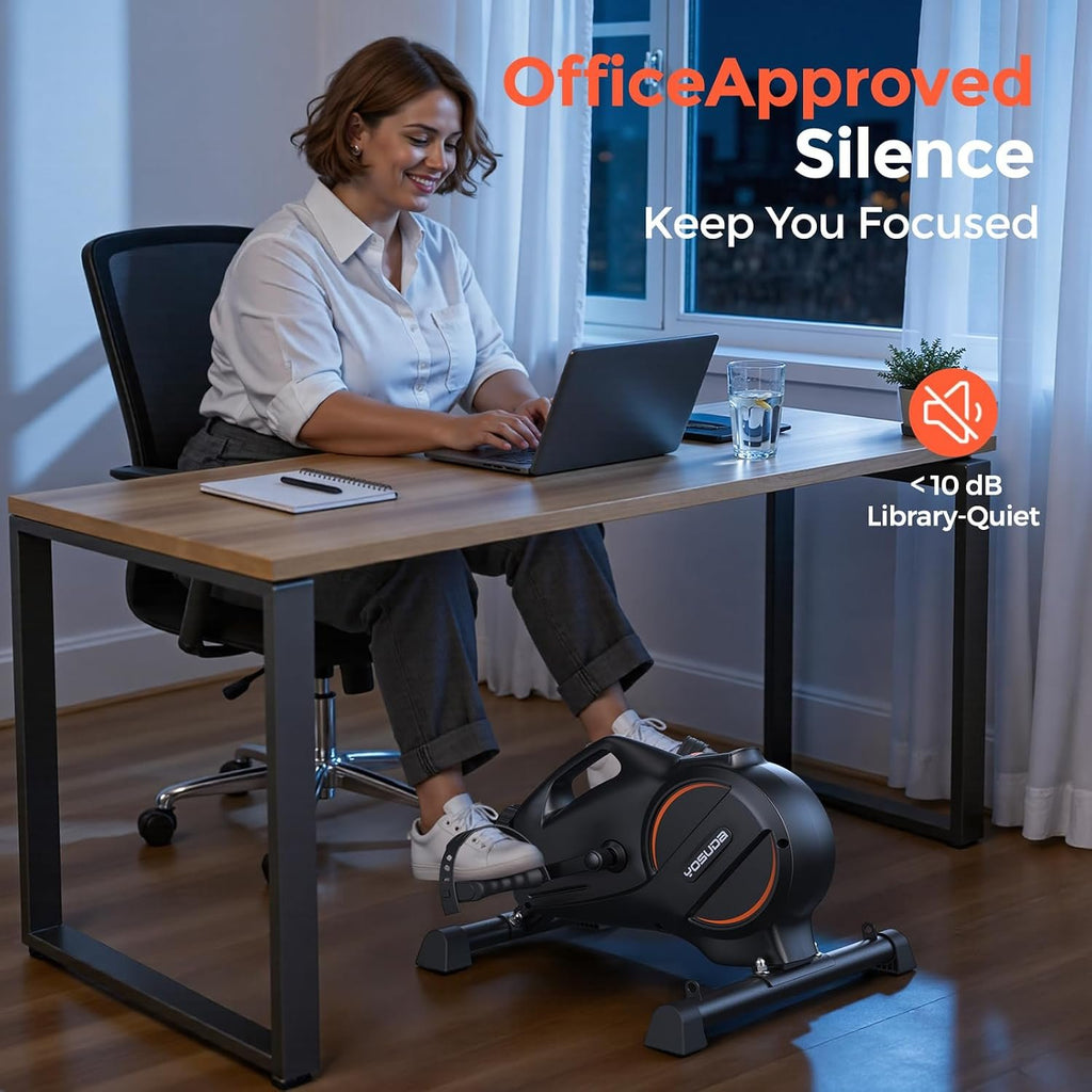 YOSUDA Under Desk Bike with 16-Level Magnetic Resistance, Mini Exercise Bike with Bluetooth App, Pedal Exerciser While Sitting for Office Workers & Seniors, Leg Machines for Home Exercise & Recovery