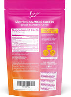 Pink Stork Morning Sickness Sweets Organic Raspberry Ginger, 30 Count | USDA Organic Ginger + Vitamin B6, Motion Sickness Support, Digestive Comfort + Heartburn Support, 30 Wrapped Drops