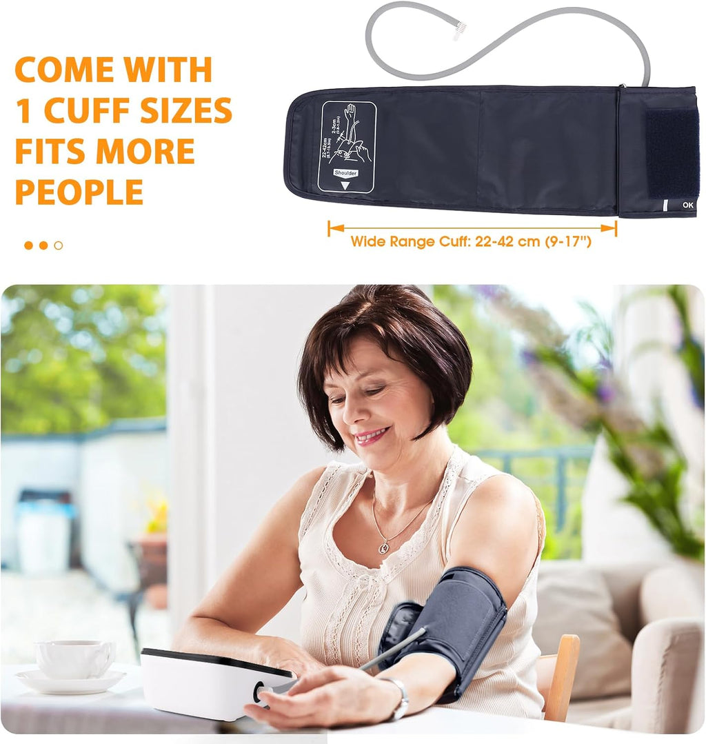 Blood Pressure Machine, Automatic Upper Arm Blood Pressure Monitor with 2x199 Readout, 4.5 Inch Backlit Large Screen Adjustable Large Cuff 9 to 17 Inches - Arrhythmia and Home Hypertension Detector