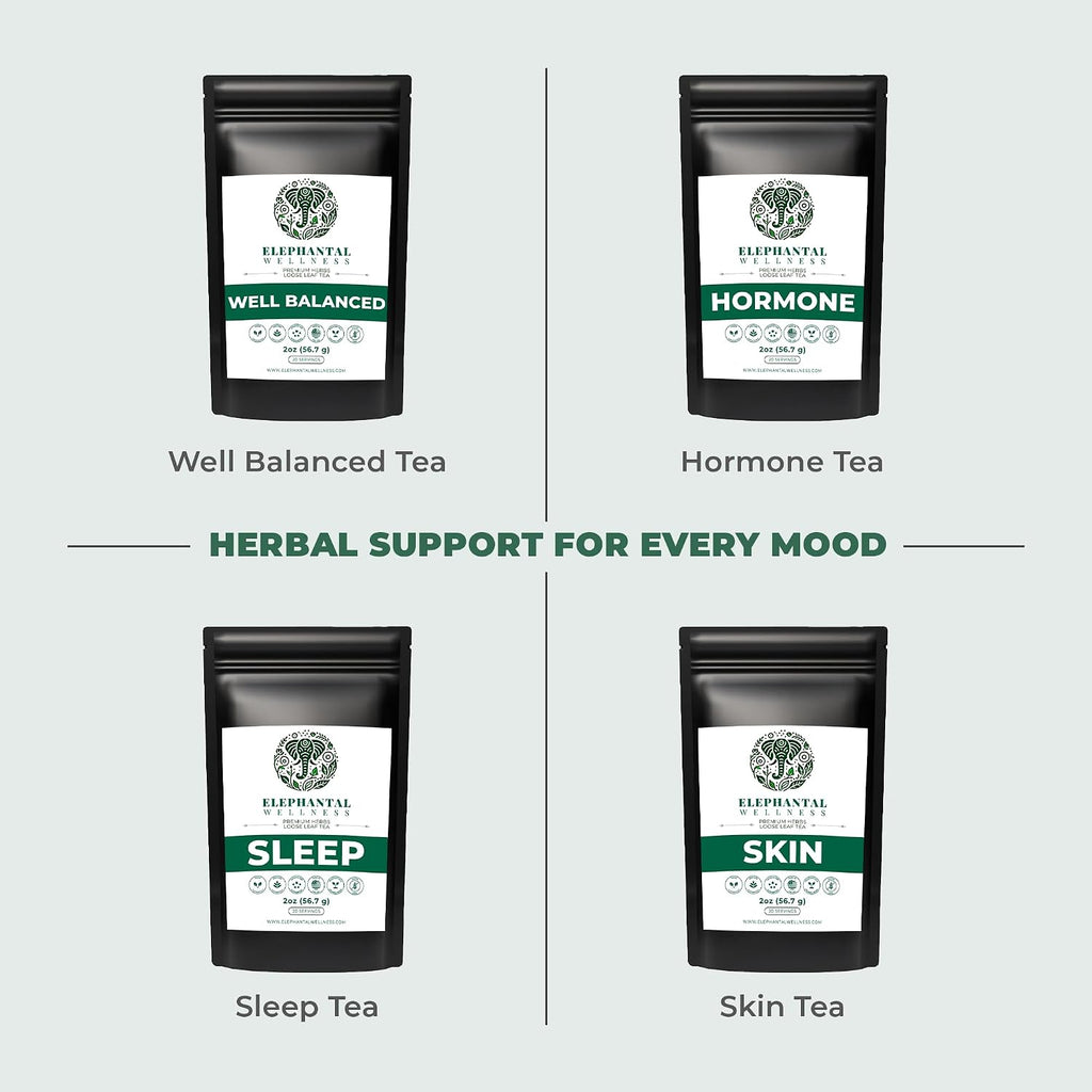 Elephantal Wellness Premium Detox Herbal Tea | Daily Liver, Kidney, Blood & Digestive Support with Turmeric, Nettle Tea, Milk Thistle, Dandelion Tea & Burdock | Handmade, Caffeine-Free Loose Leaf Blend | 2oz, 20 Servings