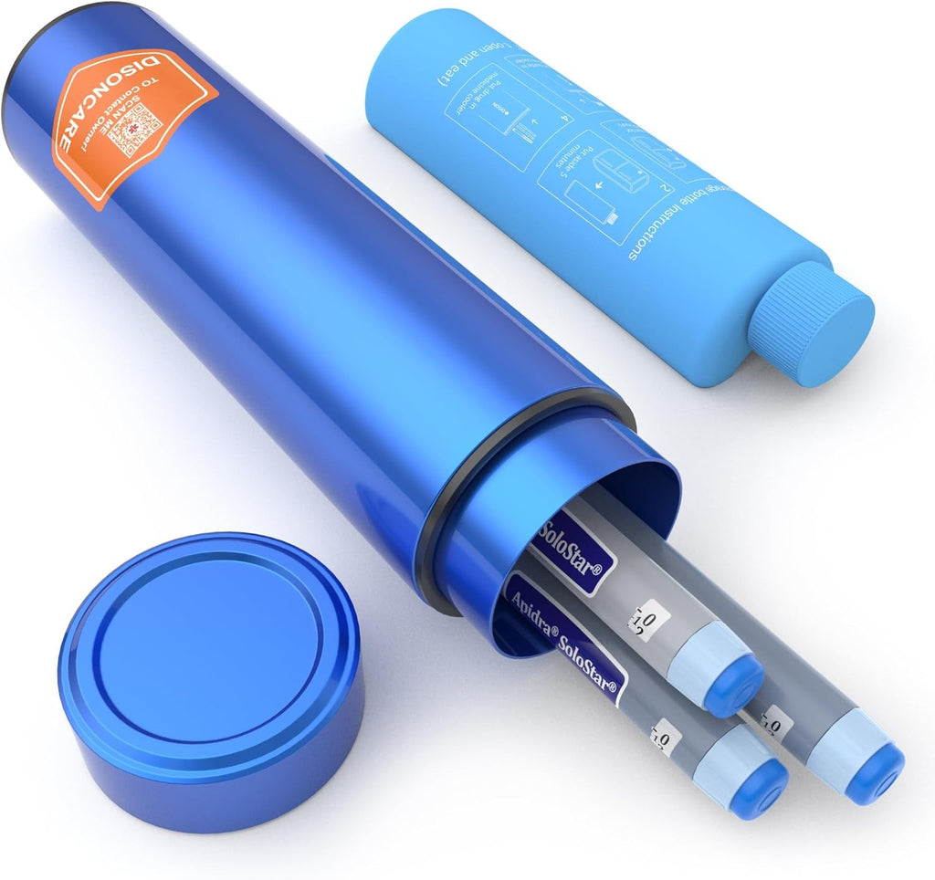 DISONCARE 60H 4 Pens Fridge Medicines Portable Insulin Travel TSA 2-8°C Cold Gel Accumulator – Hard Insulin Isothermal Case for Syringes and Vials | Diabetic Isothermal Bag