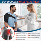 Shoulder Brace with Adjustable Compression Sleeve Rotator Cuff Support & Arm Sling, Hot/Cold Pack Compatible, Breathable Stabilizer for Pain Relief, Fits Left/Right Arm, Men & Women (Large) (Large)