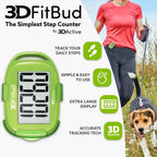 3DFitBud Simple Step Counter Walking 3D Pedometer by 3DActive with Clip, Lanyard Accurate Step Tracker Large Display, Easy to Use for Kids Men Women Adult Seniors Daily Step Tracking - A420S