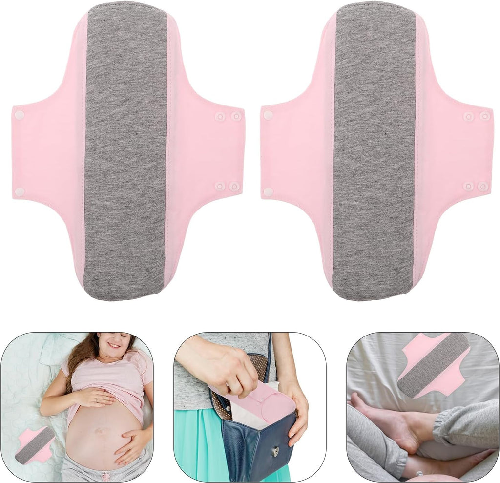 Overnight Postpartum Maternity Pads 2Pcs Washable Leakproof Cotton Liners for Bladder Control and Postnatal Care Women