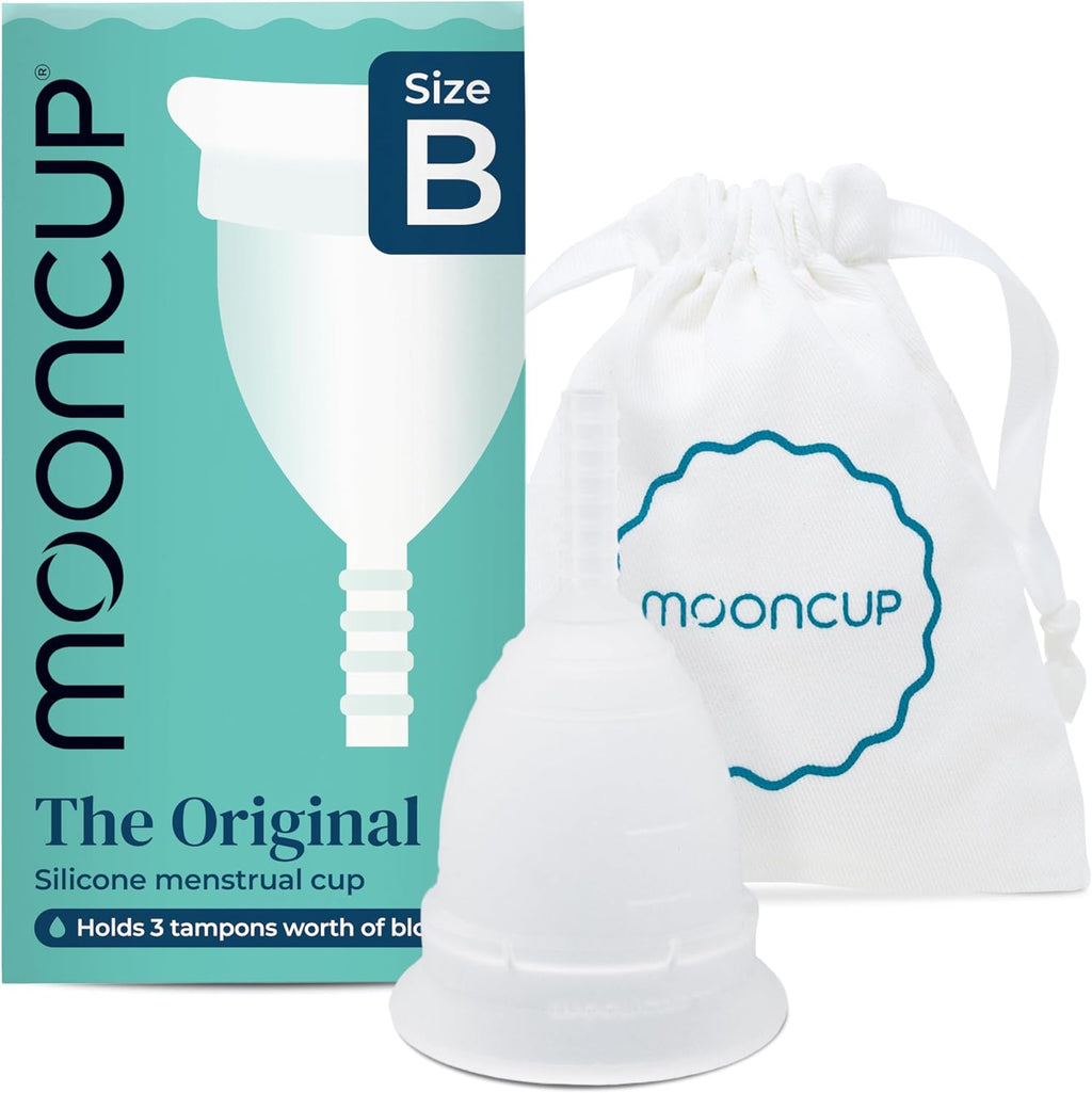 Mooncup® Original Silicone Menstrual Cup, Reusable, Ultra Soft and Easy Placement, Ideal for Abundant Flows, Size B, Under 30 Years (Pack of 1)