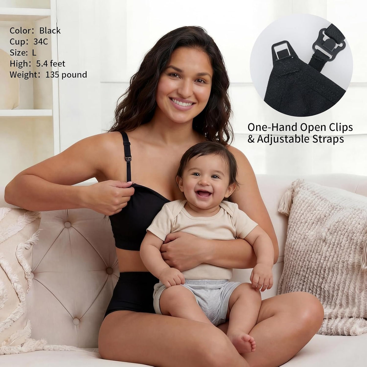 Under Control Nursing Bra 4-Pack - Wireless Maternity & Sleep Bra with Removable Pads - Comfortable Breastfeeding Bra (S-2XL)