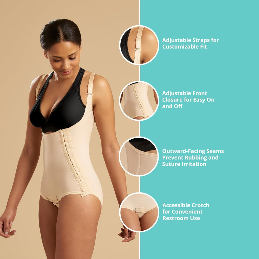 MARENA SFBHA Recovery Panty-Length Post-surgical Compression Girdle, High-Back - Adjustable Bikini Length