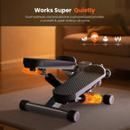 Sweetcrispy Mini Stair Stepper with Resistance Bands, Hydraulic Home Stepper Machine, 300 LBS Weight Capacity, Compact Cardio Equipment with LCD Monitor, No Assembly Required
