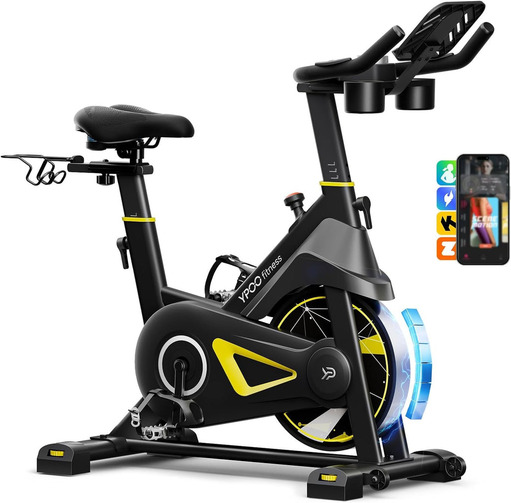YPOO Exercise Bike Adjustable Magnetic Resistance 330LBS,APP Courses