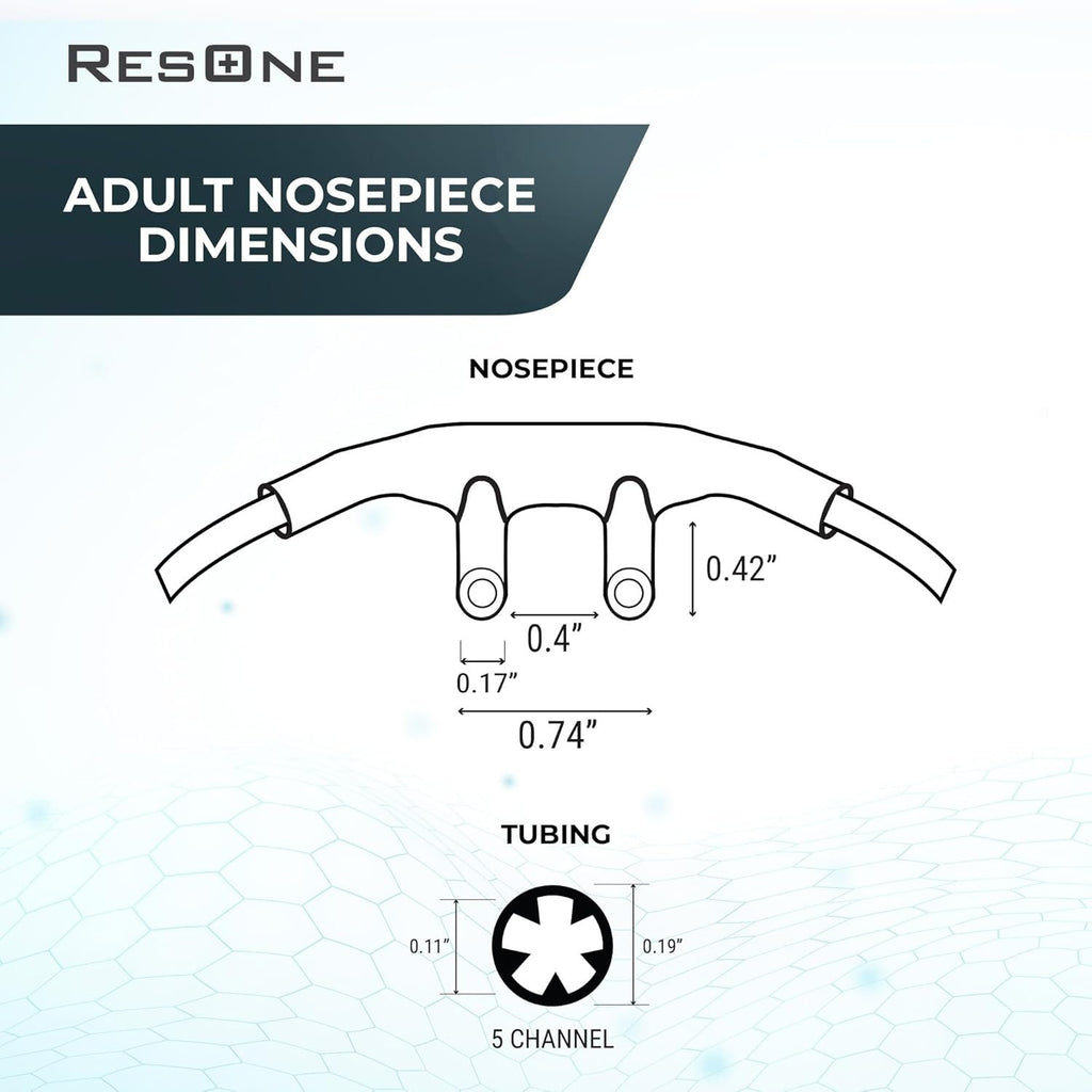ResOne 7Ft Soft Adult Oxygen Nasal Cannula 5-Pack - Curved Prongs, Crush-Resistant Tubing - Nasal Tubes, Oxygen Concentrator Supplies - Soft Curved Nose Piece, Standard Size, Standard Flow 6 LPM