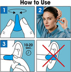 AZEN 100 Pairs Ear Plugs Bulk, NRR 32dB Soft Foam Ear Plugs for Sleeping Noise Cancelling, Earplugs for Concerts Shooting Swimming Noise Reduction (Lake Blue)