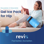 REVIX Hip Ice Pack Wrap with Straps, Reusable Gel Cold Compression for Hip Replacement, Soft Plush Lined Cold Packs for Sciatic Nerve Discomfort Relief
