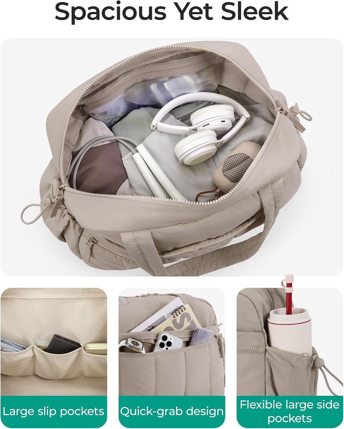 BAGSMART Duffle Bag for Travel, Gym Bag for Women, Weekender Carry on