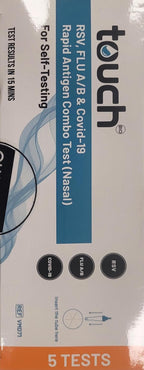 TouchBio RSV, Flu A/B & COVID-19 Rapid Antigen Test- For Self-Testing | 05 Test Kit