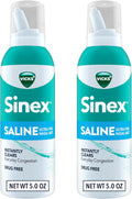 Vicks Sinex SALINE Nasal Spray, Drug Free Ultra Fine Mist, Clear Everyday Sinus Congestion Fast, Clear Mucus from a Cold or Allergy, Daily Use 5.0 fl oz x 2