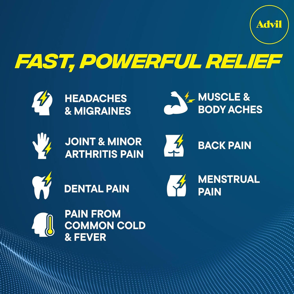 Advil Mini Liqui-Gels, Ibuprofen 200mg, Pain Relief, 8 Count | Relieves Headaches and Arthritis Pain, Reduces Fever, Mini Liqui-Gels, Travel-Size Vial