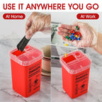 1 Quart (3-Pack) Sharps Container for Home Use, Needle Disposal Containers | Biohazard Containers, Syringe Disposal, Small Portable Container for Travel, Professional Sharp Waste Disposal Containers