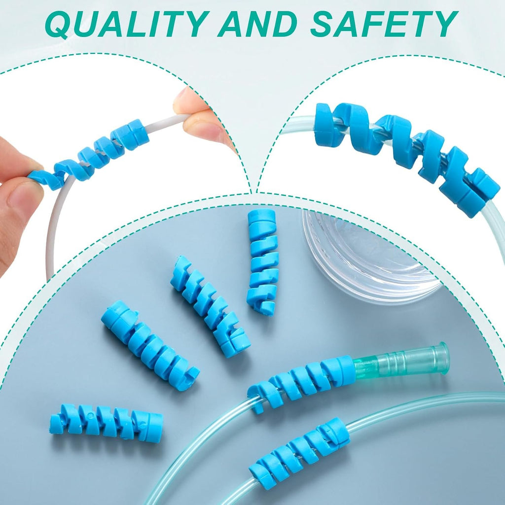 20pcs Oxygen Tube Support Crimp Straightener, Blue