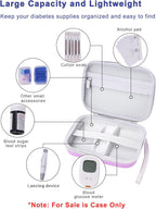 Diabetic Supplies Travel Case for Glucose Meter Diabetes Testing Kit-Violet | Portable Diabetes Testing Kit Storage Organizer Bag for Diabetes Blood Sugar Test Strips, Lancets, Lancing Device