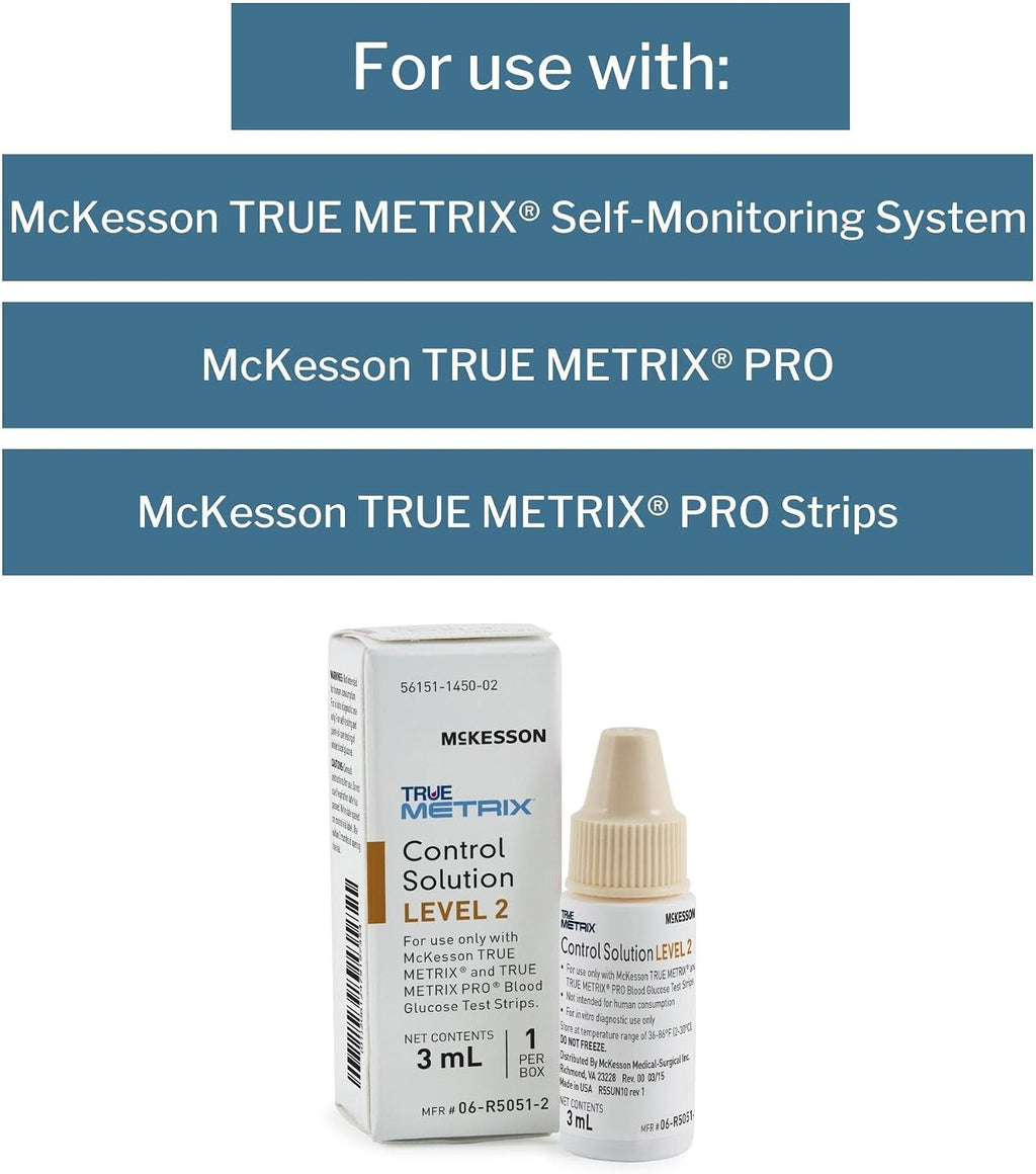 McKesson True METRIX Blood Glucose Testing Control Solution, 3 mL, 1 ct | Level 2, Vial