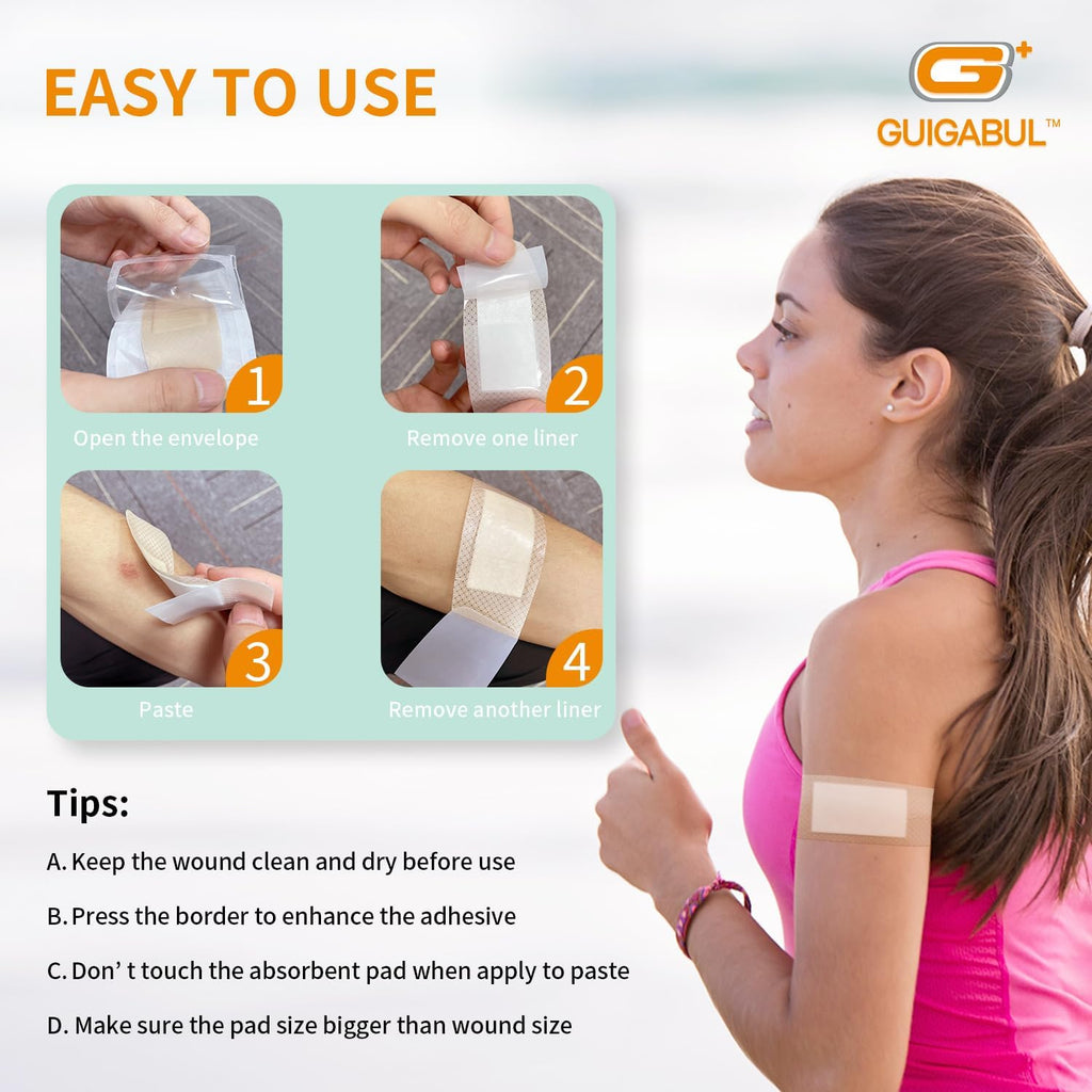 Waterproof Silicone Bandages for Sensitive Skin Variety Pack | 48 Counts Painless Removal Hypoallergenic Latex Free 0.75"x3" (36 Counts) and 1.63"x4" (12 Counts)