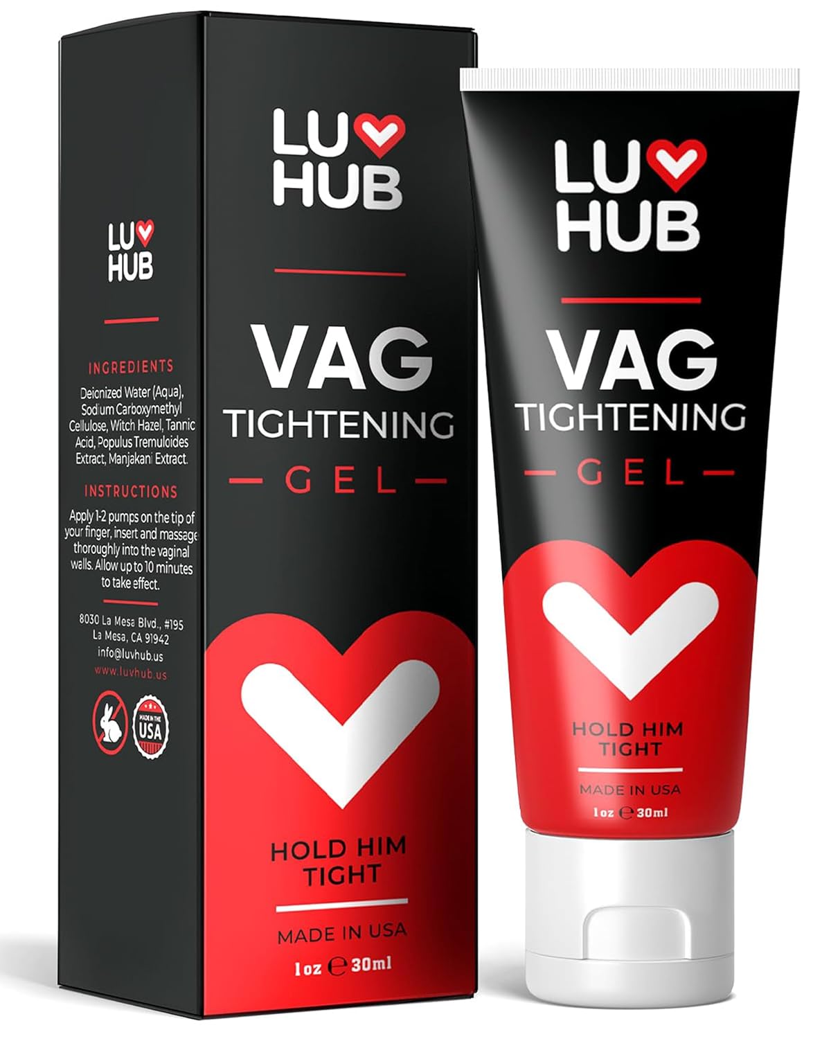 Luv Hub Vaginal Tightening Gel - Tighten your Vagina - Natural Firming Cream for Intimate Wellness - Compatible with Sensitive Skin, Hormonal Shifts, Postpartum Recovery - 1oz