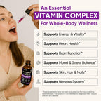 Vitamin B Complex 23000mcg - Methyl B12| B9 Folic|B7 Biotin,B1,B2,B3,B5,B6, | Vitamin B Complex Liquid Drops for Men & Women with Vitamin C, Choline & Inositol for Energy, Immune & Brain Support - 2Oz