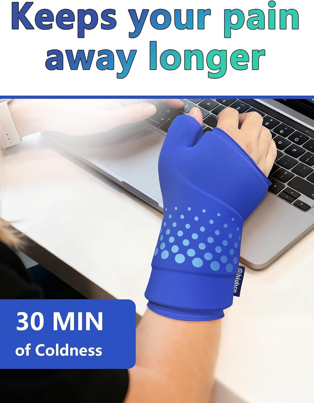 Wrist &Thumb Ice Pack Wrap-Thickened Gel for Long-Lasting Cold Compression | Stays Cold Longer-Hand Ice Pack & Ice Glove for Arthritis,Carpal Tunnel Relief & Tendonitis-Fits left and right