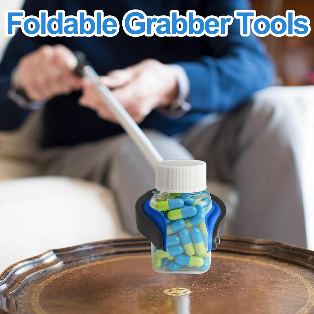 Foldable Grabber Reacher Tool 32 Inch, 6-Pack Heavy Duty Trash Picker Upper | 360° Rotating Jaw with Magnetic Tip, Lightweight Arm Extension for Seniors, Post-Surgery Recovery, Commercial Cleanup
