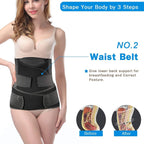 3 in 1 Postpartum Support - Recovery Belly/Waist/Pelvis Belt Shapewear (One Size (US 4-12), Black)