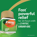 Zyrtec 24-Hour Allergy Relief Liquid Gels, 10 mg Cetirizine HCl, 25 count | Antihistamine Capsules, Allergy Medicine, All-Day Relief from Runny Nose, Sneezing, Itchy Eyes & More