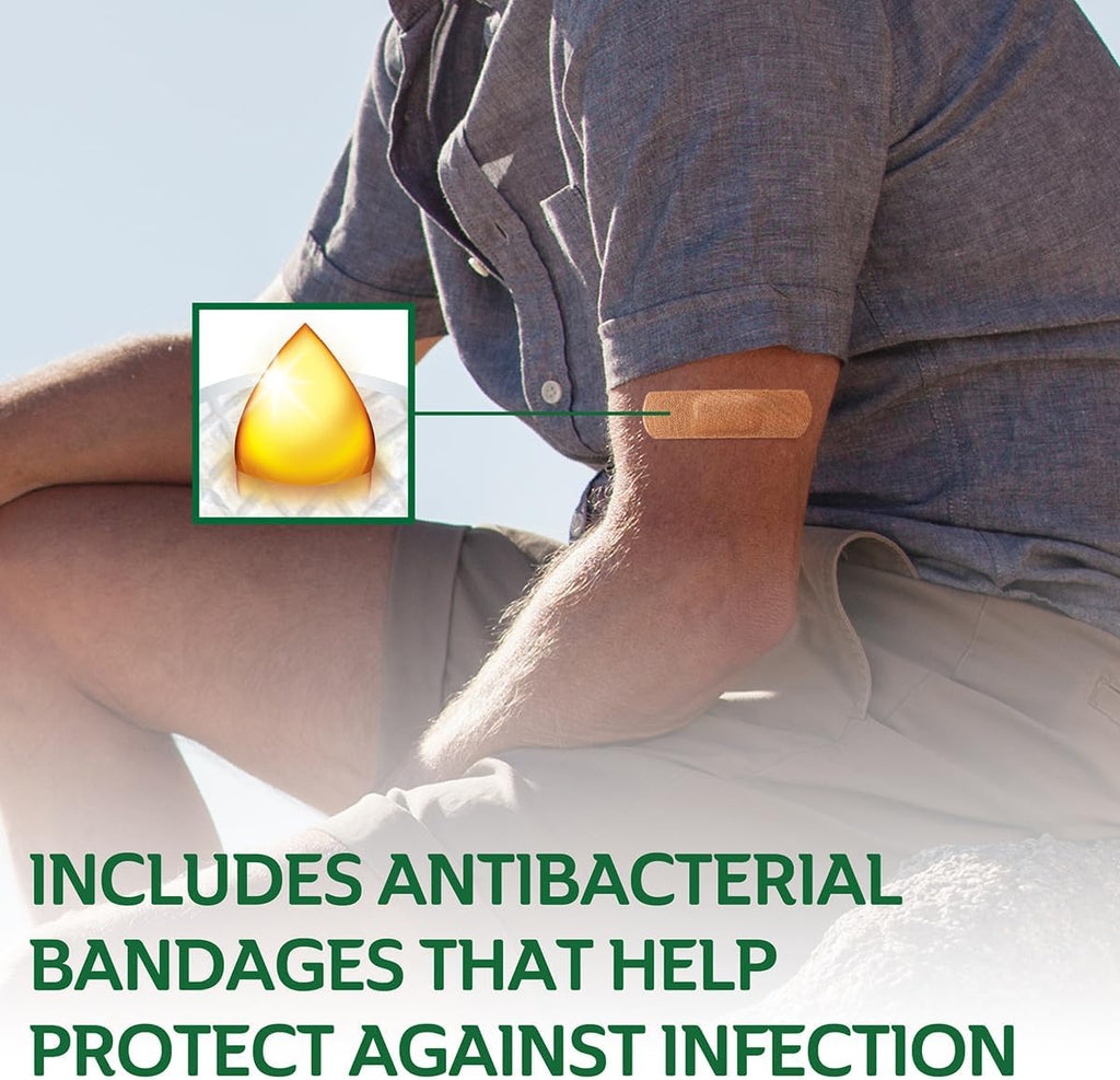 CURAD Assorted Bandages Variety Pack, 300 Count, 6 Styles Including Antibacterial, Waterproof, Sheer, Plastic, Heavy Duty & Flex-Fabric, Protects Scrapes, Cuts & Burns, Latex-Free
