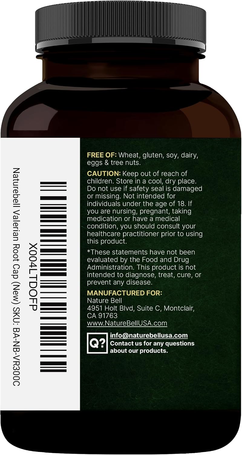 NatureBell Valerian Root for Sleep, 300 Veggie Capsules with Magnesium Glycinate, Chamomile, Passionflower, Lemon Balm, Ashwagandha, & More – Relaxation & Sleep Support Supplement – Melatonin Free
