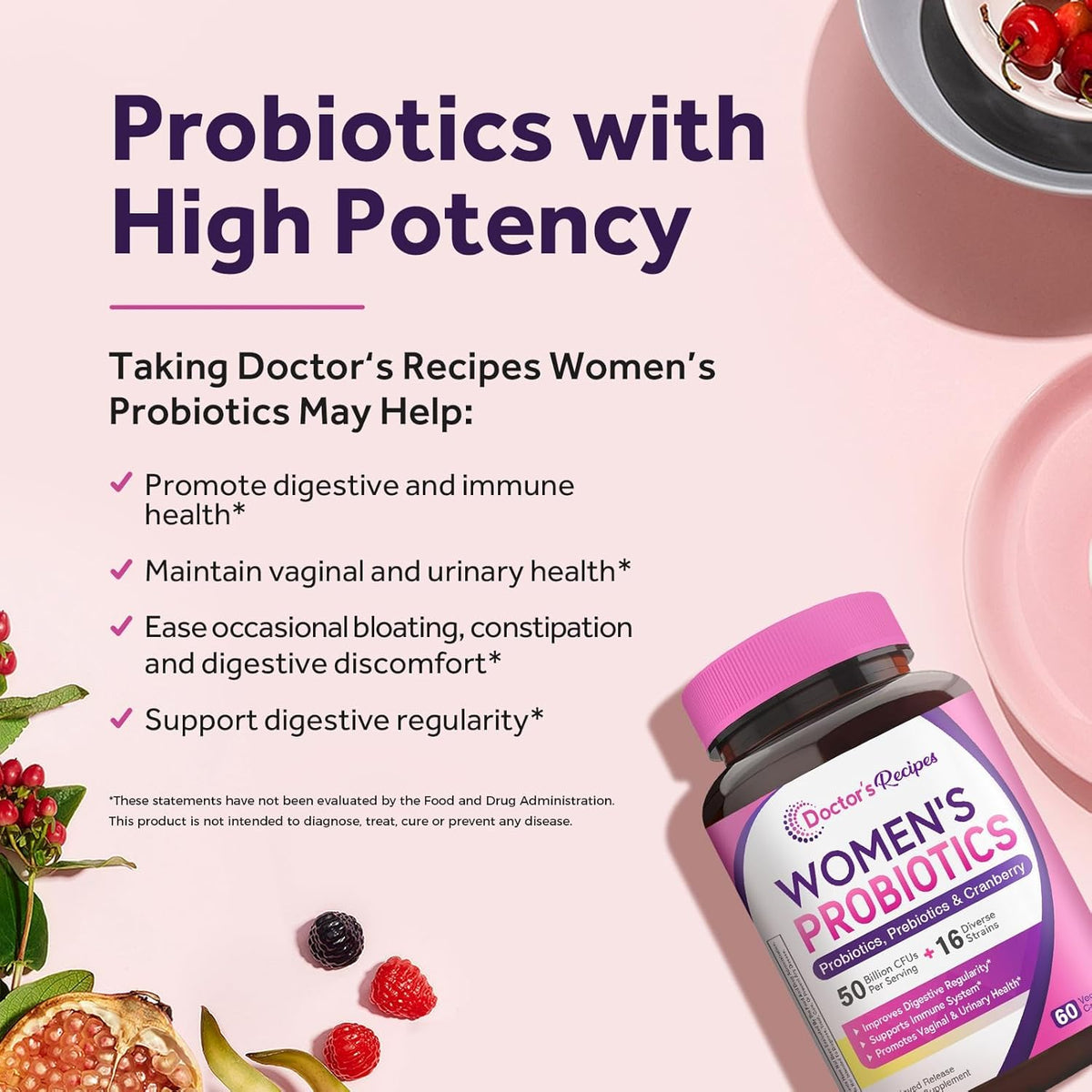 OmniRecipes Probiotic Supplements Organic 60 capsules 50 ml