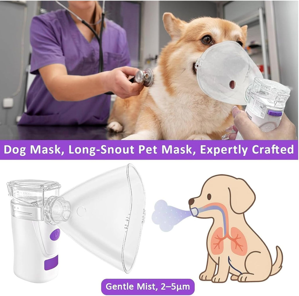 Pet-Mist-Device for Dogs Handheld Dog Pet-Mist-Device – Portable Pet Device with Dog Mask, USB Rechargeable, Quiet Operation