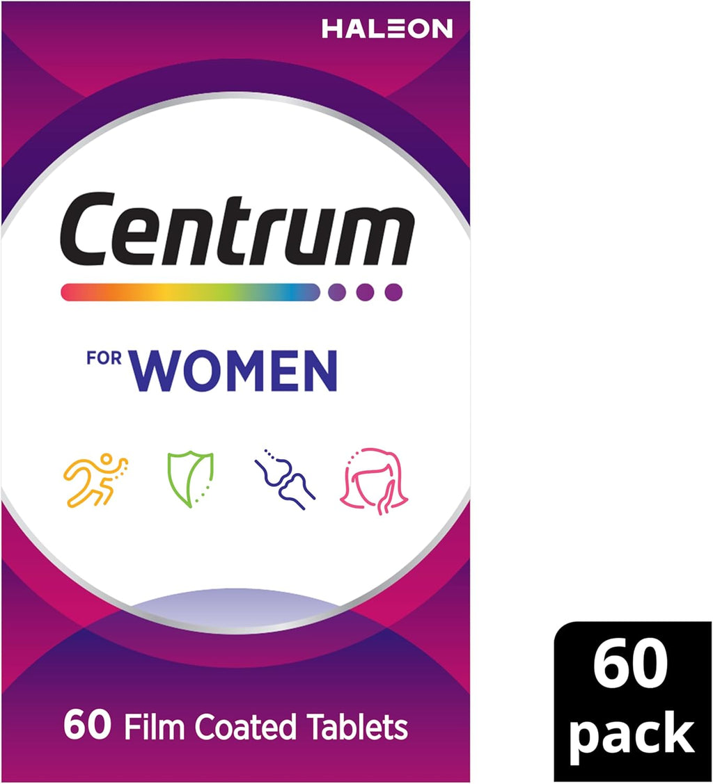 Centrum Women, Multi Vitamin & Minerals Supplement, 60 Tablets | Supports Energy, Immunity, Bone Health + Healthy Skin