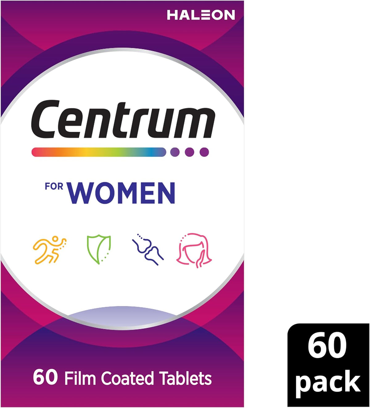 Centrum Women, Multi Vitamin & Minerals Supplement, 60 Tablets | Supports Energy, Immunity, Bone Health + Healthy Skin