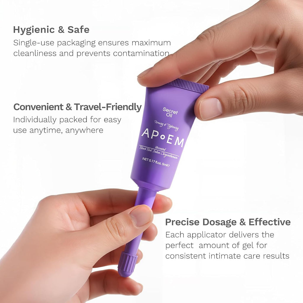 APoEM Feminine Firming Care Gel for Women | 1 Box x 7pcs | Botanical Hydration & pH-Balancing Formula | Intimate Moisturizing Support for Dryness | Single-Use Pre-Filled Tubes